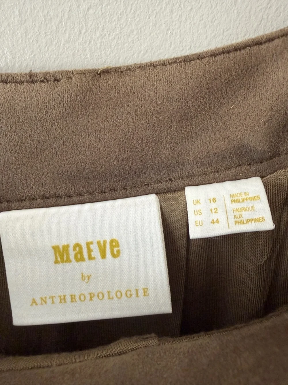Anthropologie Olive Green Suede-Look Circle Skirt - Picture 4 of 4